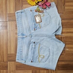 JOHN JOHN destroyed denim shorts